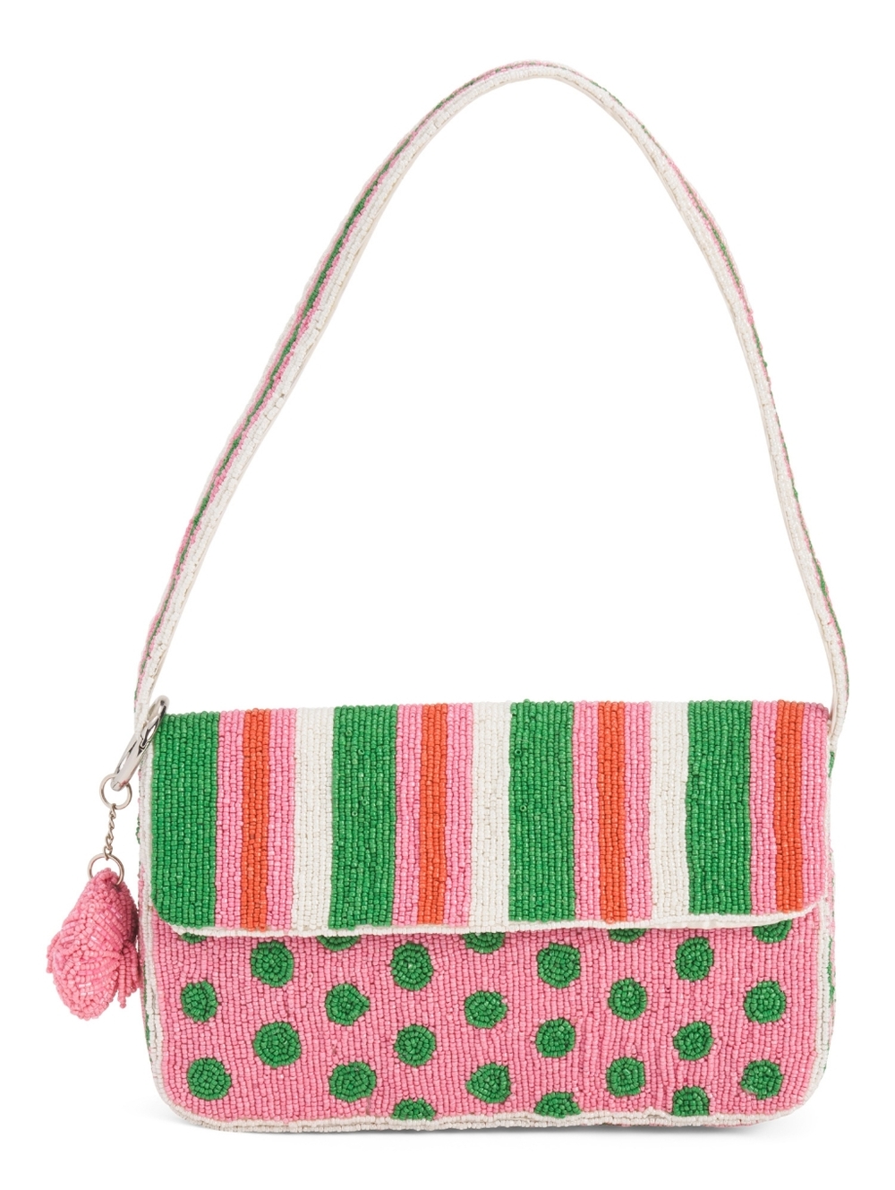 NEW Beaded Striped Handbag